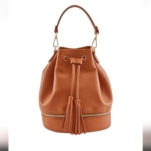 Lionel Tan Leather Bucket Bag